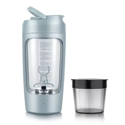 Electric Portable Protein Shaker Bottle (650ml) with Protein Storage Cup – Smooth, Clump-Free Shakes Anywhere