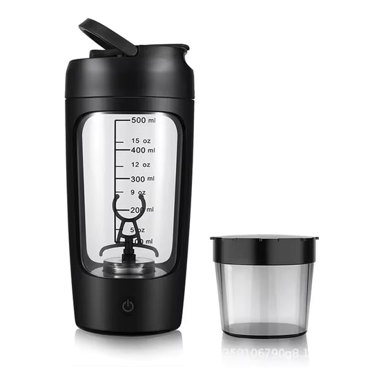 Electric Portable Protein Shaker Bottle (650ml) with Protein Storage Cup – Smooth, Clump-Free Shakes Anywhere